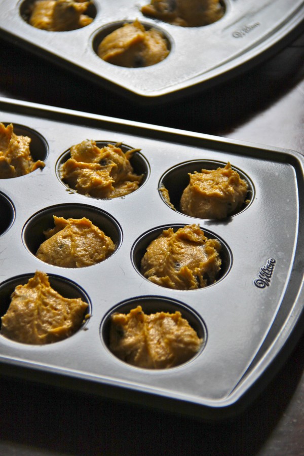 mini chocolate chip pumpkin muffins