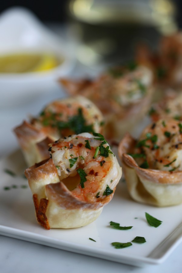 Shrimp Scampi Wonton Bites