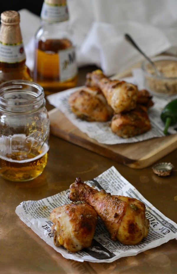 spiced chicken drumsticks with brown sugar