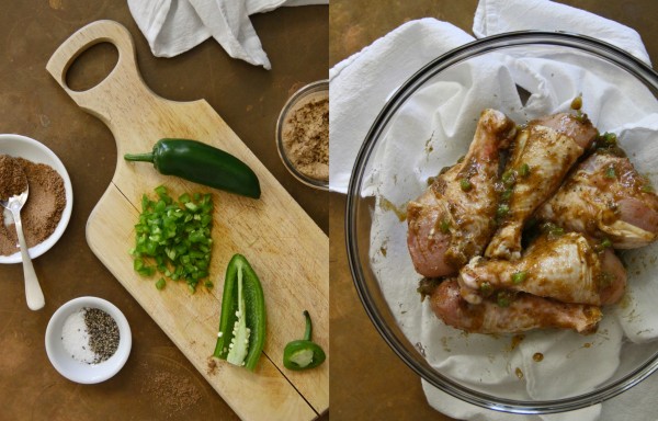 spiced chicken drumsticks with brown sugar