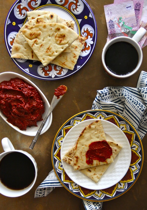 north african spiced harissa with grilled pita