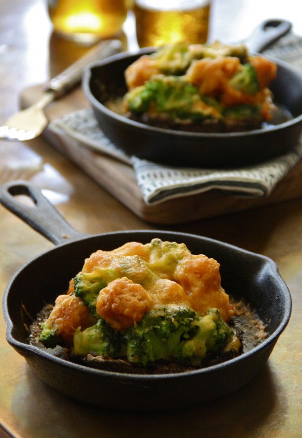 broccoli and cheese tater tot stuffed portobello mushrooms www.climbinggriermountain.com