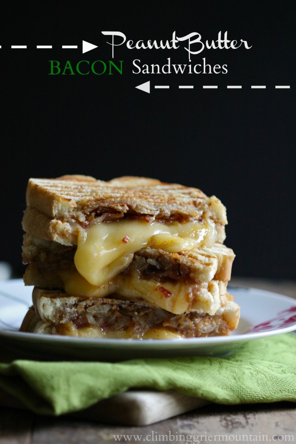 peanut butter and bacon sandwiches with fontina cheese + caramelized onions www.climbinggriermountain.com