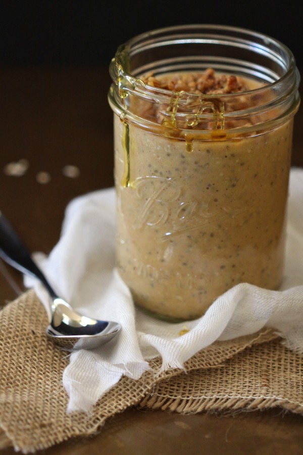 overnight pumpkin breakfast smoothie with brown butter granola + honey www.climbinggriermountain.com