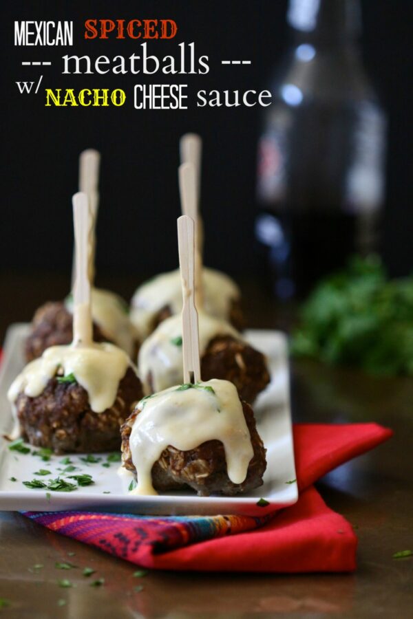 mexican spiced meatballs with homemade nacho cheese sauce  www.climbinggriermountain.com