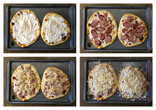 cheesy naan reuben pizzas with thousand island drizzle www.climbinggriermountain.com