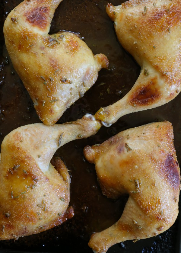 spiced chicken leg quarters with brown sugar & rosemary www.climbinggriermountain.com