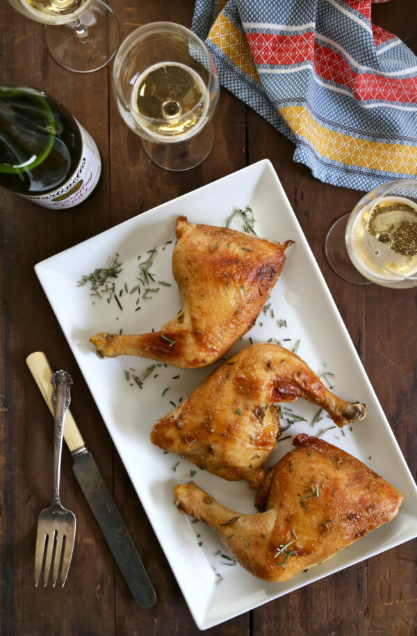 spiced chicken leg quarters with brown sugar & rosemary www.climbinggriermountain.com