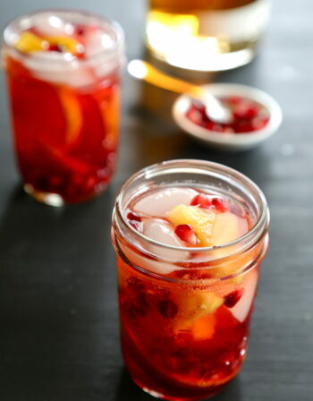 bourbon pomegranate sangria www.climbinggriermountain.com