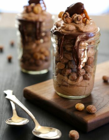 chocolate mousse parfaits with reese's puffs & chocolate covered pretzels www.climbinggriermountain.com