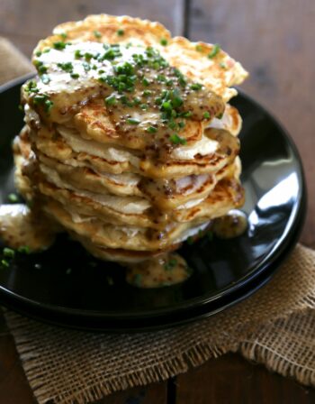 sourdough pancakes with fresh ricotta & mustard-maple glaze www.climbinggriermountain.com