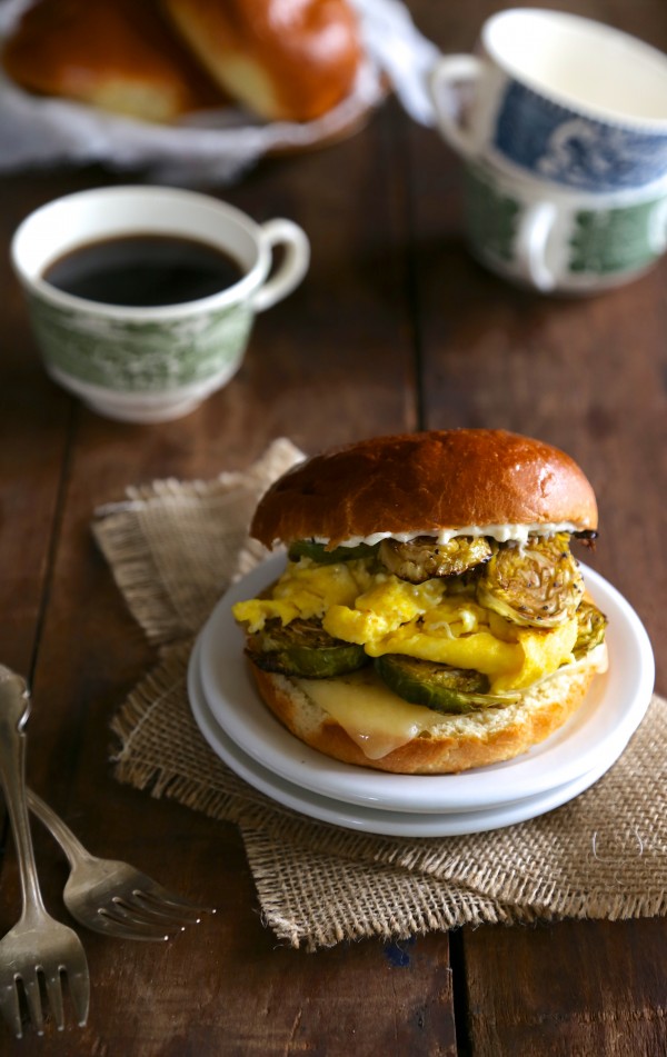 Egg Sandwich with Balsamic Roasted Brussels Sprouts & Lemon Aioli www.climbinggriermountain.com