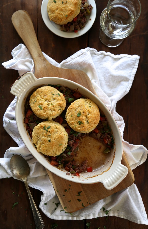 cuban casserole with whole grain mustard butter biscuits www.climbinggriermountain.com