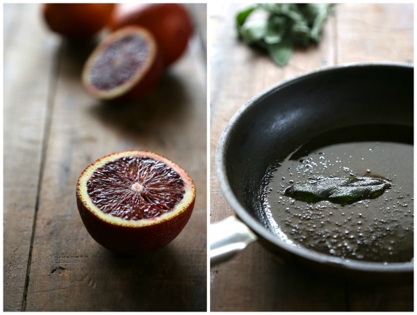 blood orange bourbon fizz with fried sage