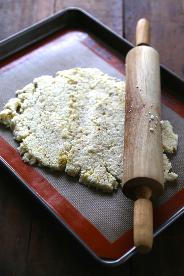 cauliflower pizza crust with chorizo & buffalo mozzarella 