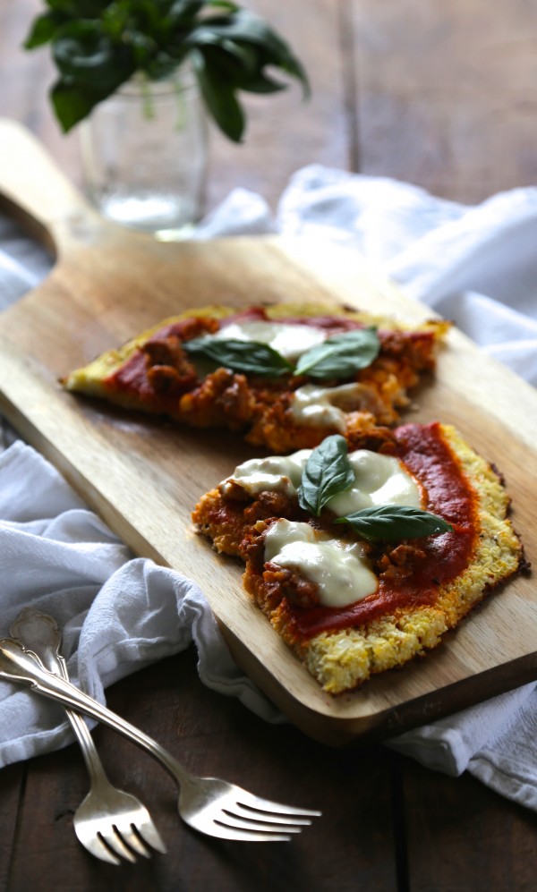 cauliflower pizza crust with chorizo & buffalo mozzarella  www.climbinggriermountaina.com