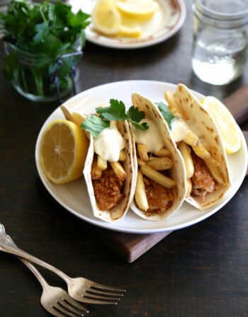 rice krispie coated fish and chip tacos www.climbinggriermountain.com