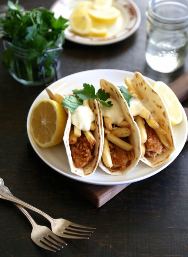 rice krispie coated fish and chip tacos www.climbinggriermountain.com