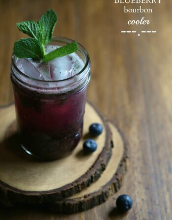 blueberry bourbon cooler with fresh mint www.climbinggriermountain.com