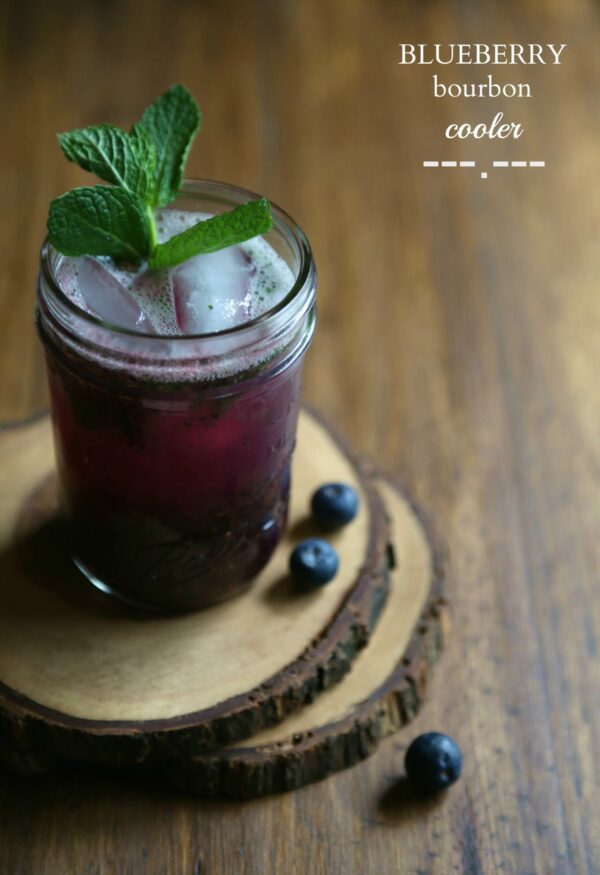  blueberry bourbon cooler with fresh mint www.climbinggriermountain.com