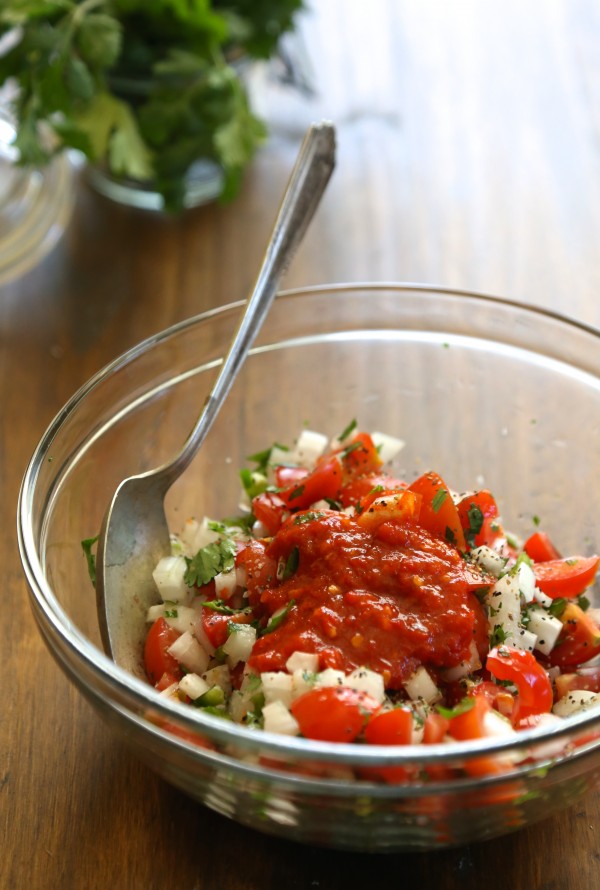 spicy lamb tacos with harissa pico de gallo two