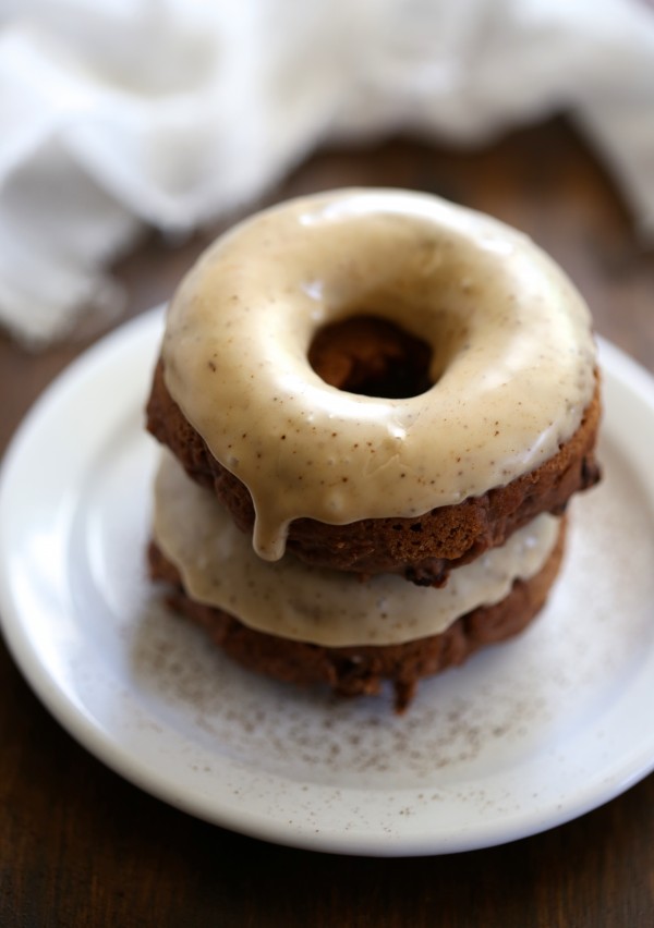 Dark Chocolate Chip Baked Doughnuts with Maple Espresso Glaze  www.climbinggriermountain.com