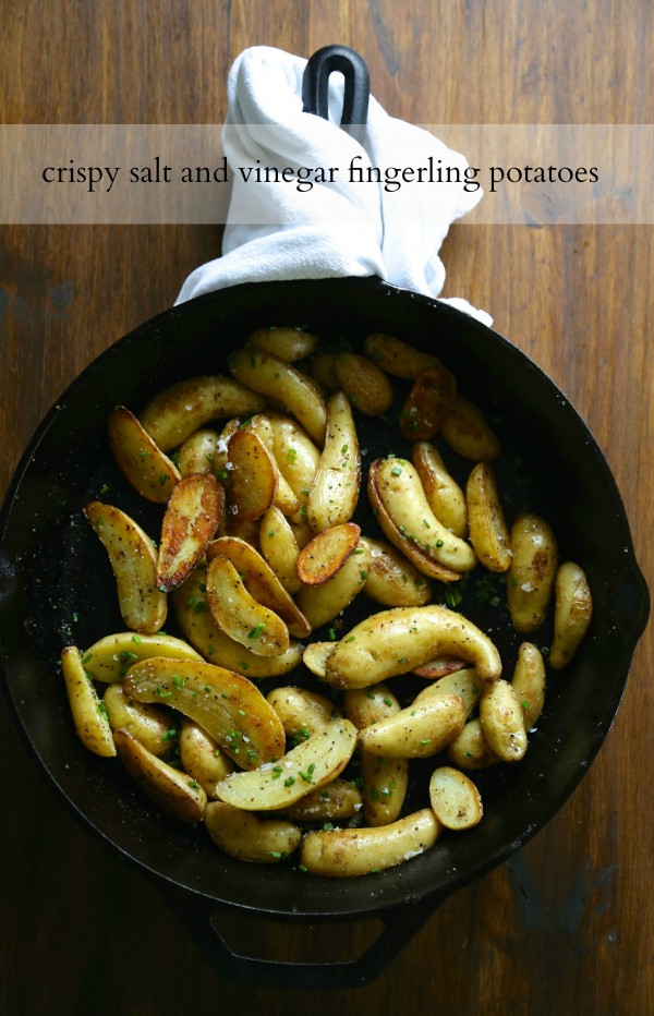 crispy salt and vinegar fingerling potatoes with fresh chives www.climbinggriermountain.com