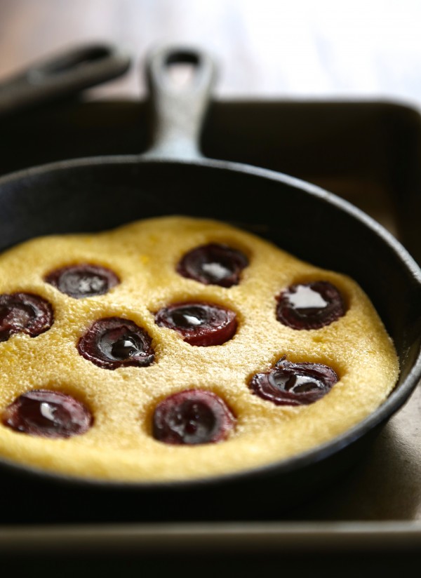 mini cherry clafoutis with chocolate whipped cream