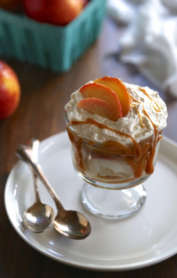 Apple Trifle with Bourbon Whipped Cream & Caramel Drizzle www.climbinggriermountain.com