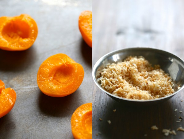 honey roasted apricots with toasted coconut & candied almonds