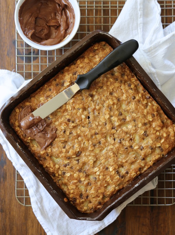 chocolate chip banana oat snack cake