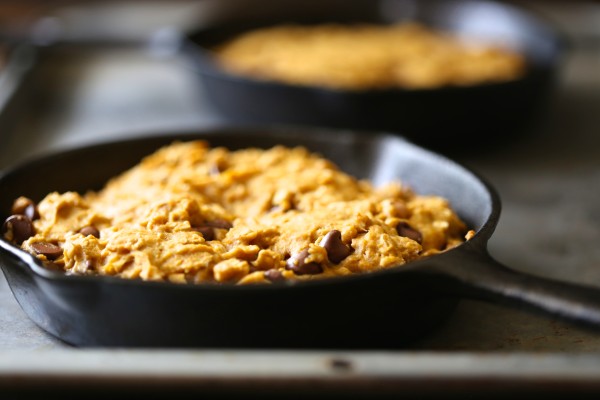 individual pumpkin granola skillet cookie