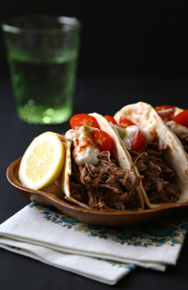 slow cooker indian spiced short rib tacos with cucumber raita