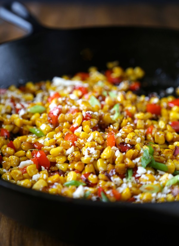 thai-glazed skillet corn with cotija cheese www.climbinggriermountain.com