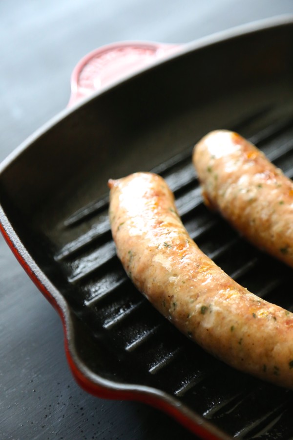 Ratatouille Beer Brats with Spicy Bechamel Sauce