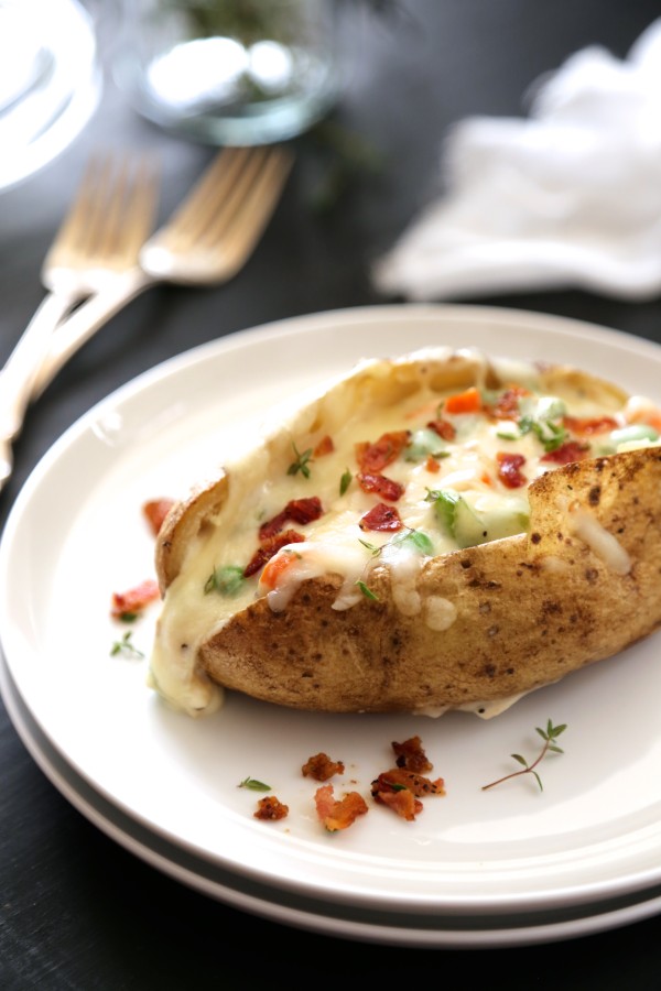 twice baked chicken pot pie potatoes with crispy bacon