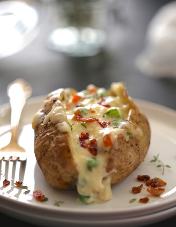 twice baked chicken pot pie potatoes with crispy bacon