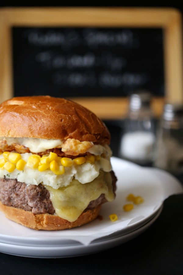 Trashed-Up Steak Burger with Chicken Fried Bacon & Dijon Gravy