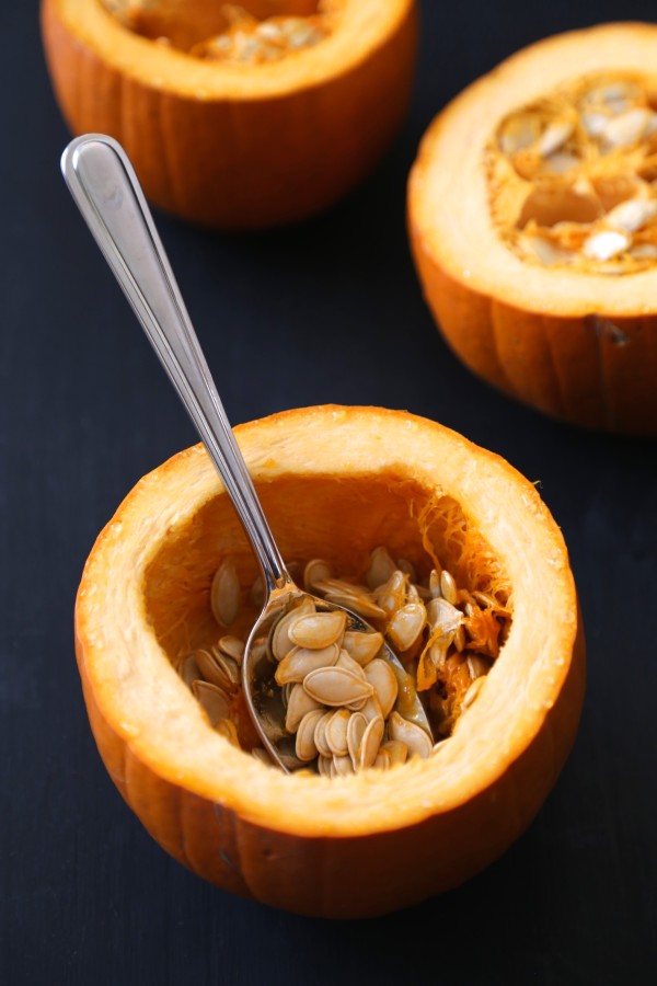 cajun pumpkin soup with andouille & spicy breadcrumbs