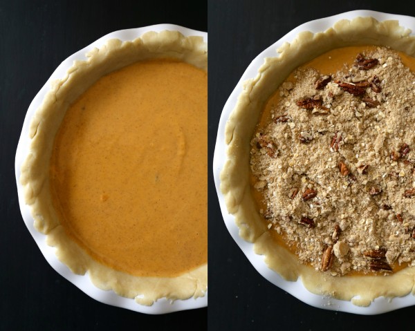 foodie fridays: bourbon pumpkin pie with cinnamon pecan streusel