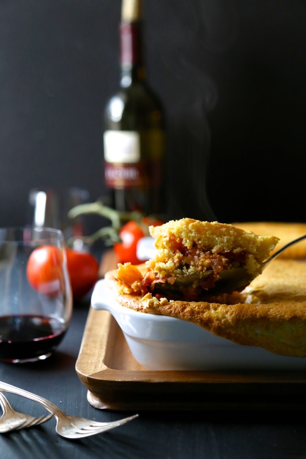 winter squash tamale pie with harissa 