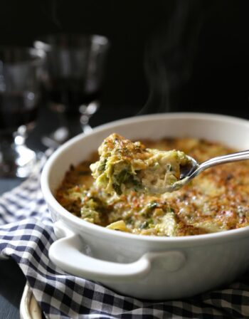 Brussel Sprout Casserole with Bacon & Gorgonzola
