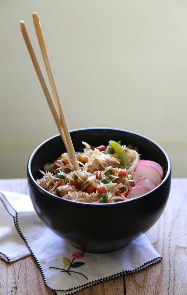 orange sesame pork noodle bowl www.climbinggriermountain.com