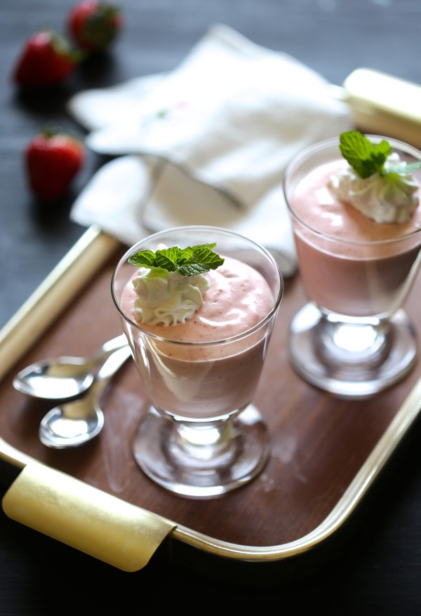strawberry rhubarb mousse with meyer lemon whipped cream www.climbinggriermountain.com