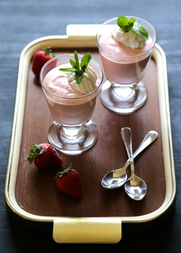 strawberry rhubarb mousse with meyer lemon whipped cream www.climbinggriermountain.com