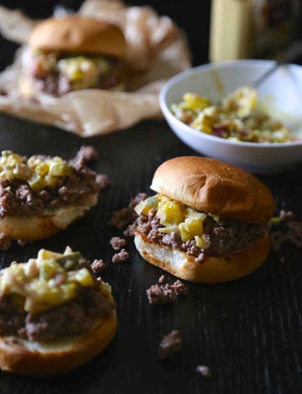 crumbly burger sliders with dijon shallot relish www.climbinggriermountain.com