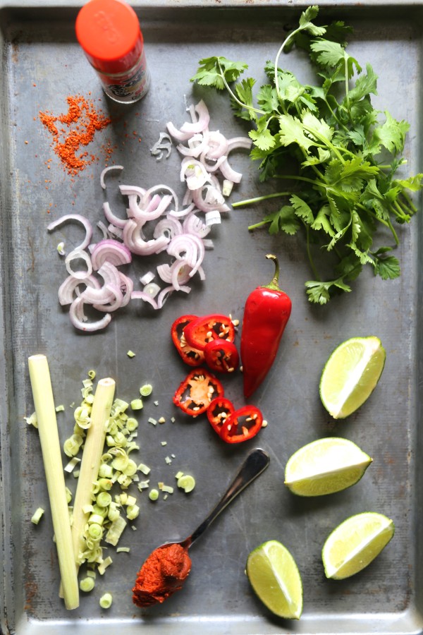 thai shrimp scampi quinoa bowls