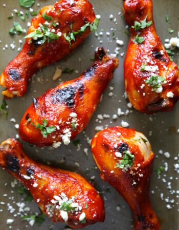 baked buffalo spicy chicken drumsticks with blue cheese www.climbinggriermountain.com