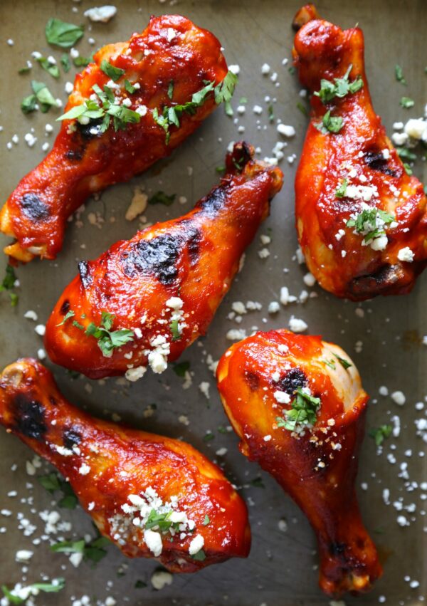 baked buffalo spicy chicken drumsticks with blue cheese www.climbinggriermountain.com