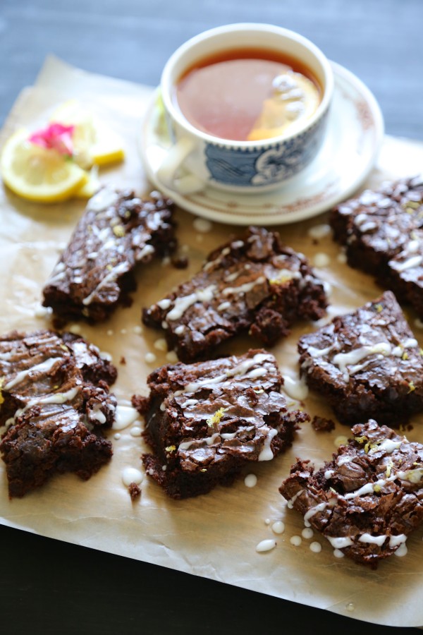 earl grey chocolate brownies with lemon sugar www.climbinggriermountain.com